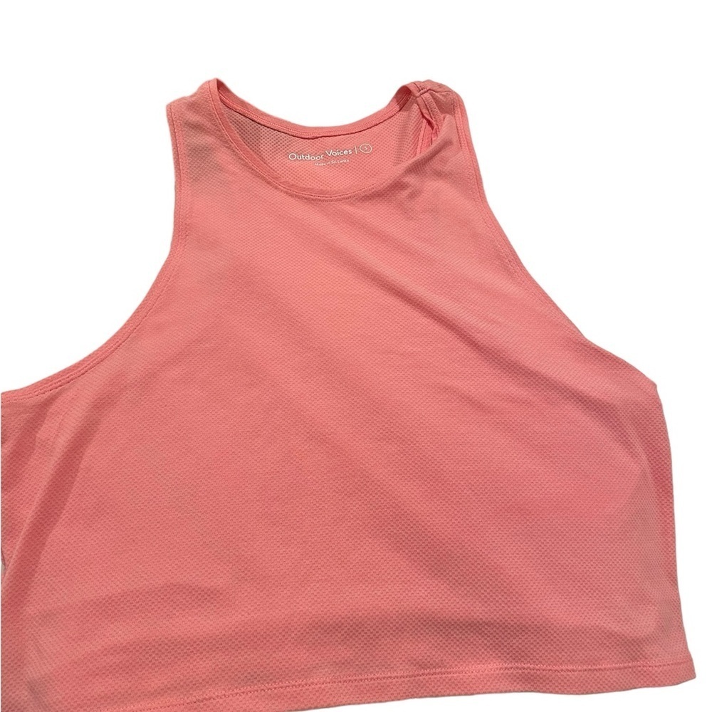 Outdoor Voices Cropped Textured Tank in a light melon color. Size S B